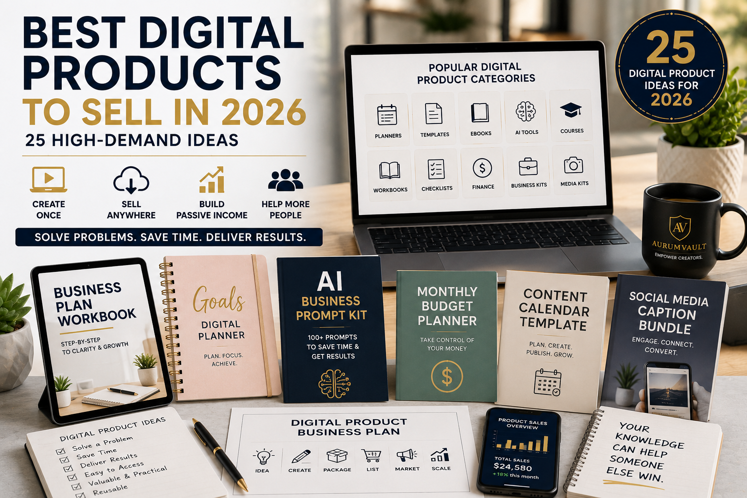 Best Digital Products to Sell in 2026: 25 High-Demand Ideas