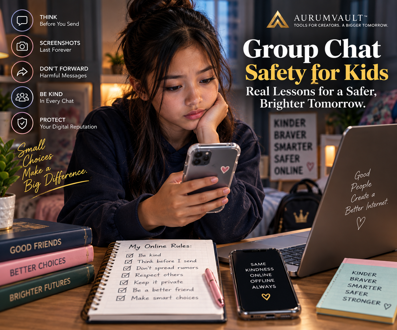 Group Chat Safety for Kids: Screenshots, Rumors & Digital Reputation