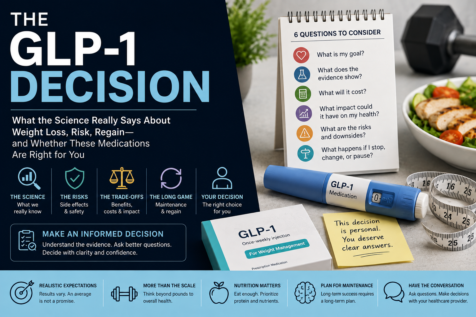 GLP-1 Weight Loss Medications: Benefits, Risks, Regain & What to Know Before You Decide
